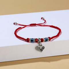 Butterfly Elephant Turtle Owl Cat Blue Eyes Red Rope Adjustable Bracelet Women Jewelry Heart
