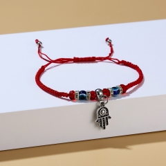 Butterfly Elephant Turtle Owl Cat Blue Eyes Red Rope Adjustable Bracelet Women Jewelry Palm