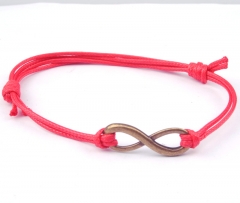 Fashion Colorful Rope Handmade Simple Alloy Bracelet Wholesale Red