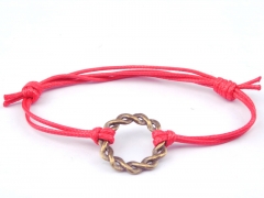 Bronze Circel Rope Handmade Bracelet Red